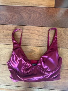 Women's Satin Burgundy Bralette Urban Outfitters